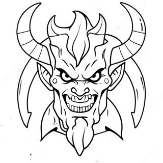 Creepy Demon With Horns Coloring Page 82060-23637