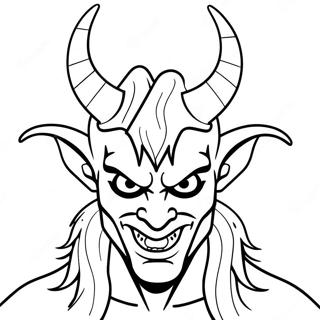 Creepy Demon With Horns Coloring Page 82060-23638