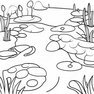 Charming Pond With Lily Pads Coloring Page 82113-23692