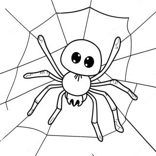 Spooky Halloween Spider In Web Coloring Page 82164-23755