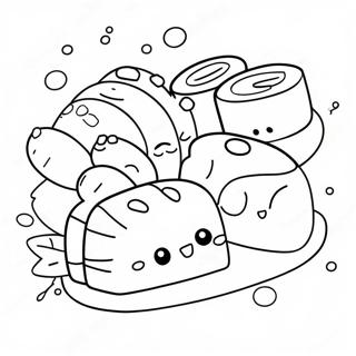 Cute Kawaii Sushi Coloring Page 82188-23769