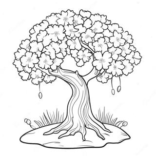 Charming Cherry Blossom Tree Coloring Page 82190-23778