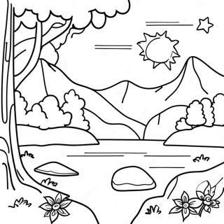 Serene Nature Scene Coloring Page 82216 23797