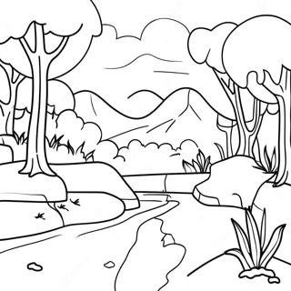 Serene Nature Scene Coloring Page 82216 23798
