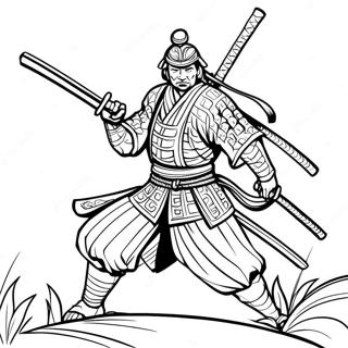 Samurai With Katana Coloring Page 82240-23816