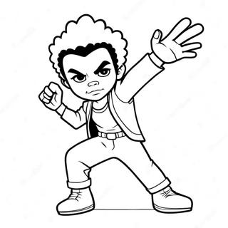 Huey Freeman Action Scene Coloring Page 82290-23845