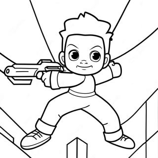 Huey Freeman Action Scene Coloring Page 82290-23846