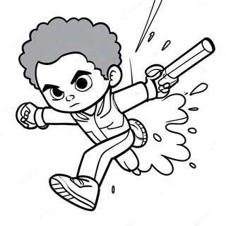 Huey Freeman Action Scene Coloring Page 82290 23847