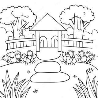 Colorful Spring Garden Coloring Page 82548-24046