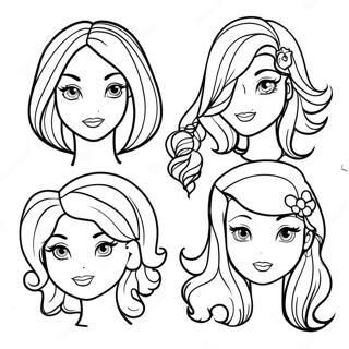 Colorful Hair Styles Coloring Page 82599-24085