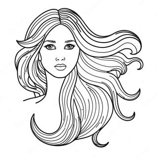 Long Flowing Hair Coloring Page 82600-24091