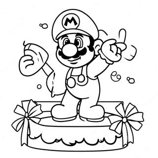 Mario Christmas Coloring Pages