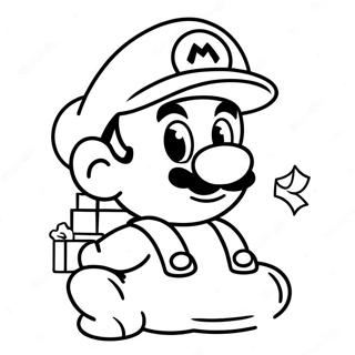 Mario With Santa Hat Coloring Page 82752-24207