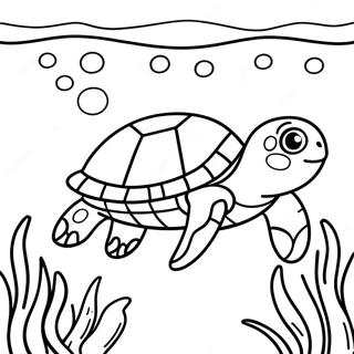 Cute Sea Turtle Swimming Coloring Page 82807 24260