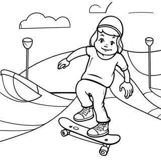 Skateboard Park Scene Coloring Page 82859-24298