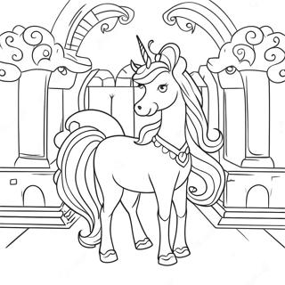 Majestic Unicorn Princess In A Castle Coloring Page 82883 24310