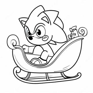 Sonic In A Christmas Sleigh Coloring Page 83013-24413