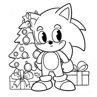 Sonic Decorating A Christmas Tree Coloring Page 83014-24417