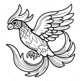 Colorful Phoenix In Flight Coloring Page 83216 24569