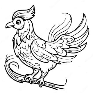 Elegant Phoenix Perched On A Branch Coloring Page 83218-24577