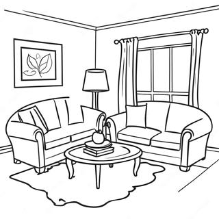 Cozy Living Room Interior Design Coloring Page 83241-24585