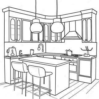 Modern Kitchen Interior Design Coloring Page 83242-24589
