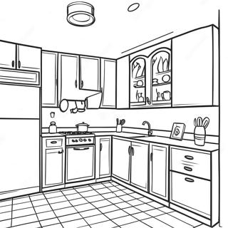 Modern Kitchen Interior Design Coloring Page 83242-24590