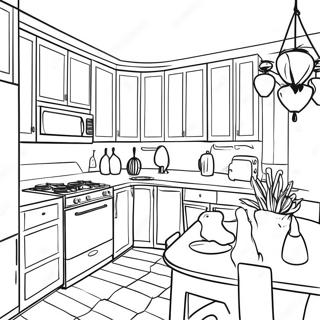 Modern Kitchen Interior Design Coloring Page 83242-24591
