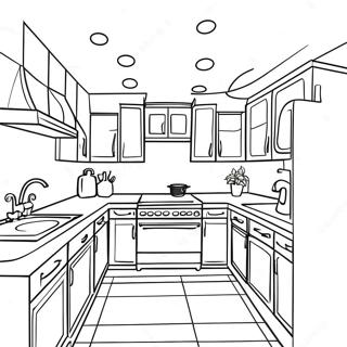 Modern Kitchen Interior Design Coloring Page 83242-24592