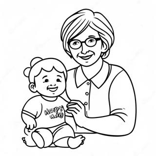 Happy Mothers Day Grandma Coloring Page 83290-24624