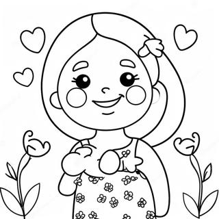 Cute Happy Mothers Day Grandma Coloring Page 83291-24625