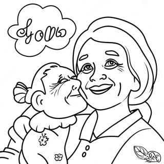 Joyful Happy Mothers Day Grandma Coloring Page 83294-24637