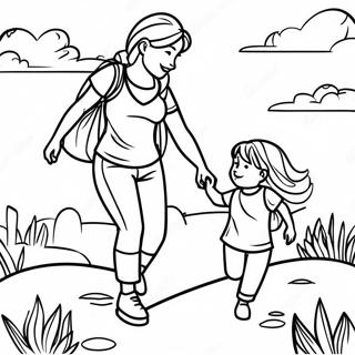 Adventurous Mom And Daughter Coloring Page 83319-24653