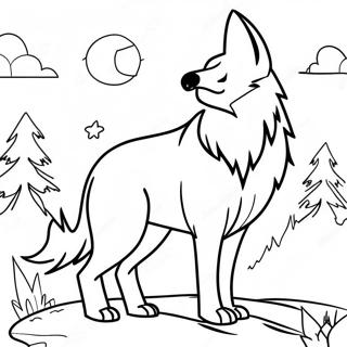 Majestic Howling Wolf Coloring Page 83342-24668