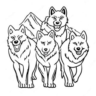 Ferocious Wolf Pack Coloring Page 83344-24673