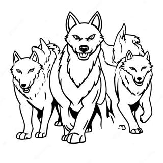 Ferocious Wolf Pack Coloring Page 83344-24675