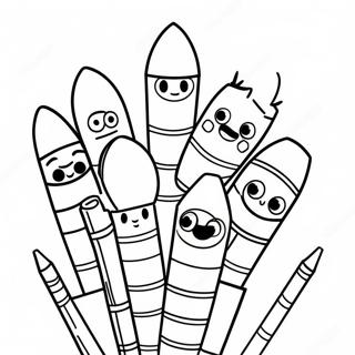 Funny Crayon Friends Coloring Page 83627-24901