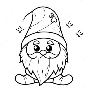 Whimsical Christmas Gnome With Hat Coloring Page 83703-24960