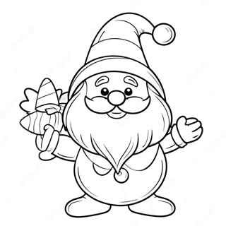 Jolly Christmas Gnome With Snowman Coloring Page 83704-24961