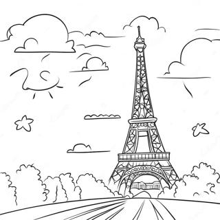 Eiffel Tower At Sunset Coloring Page 83779-25011