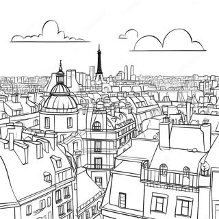 Beautiful Paris Skyline Coloring Page 83782 25023