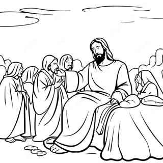 Jesus Healing The Sick Coloring Page 8382-1113