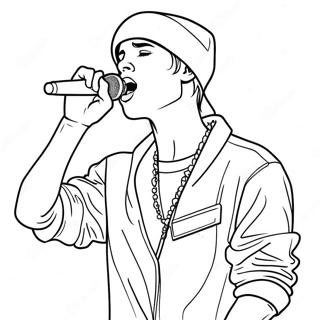 Justin Bieber Singing On Stage Coloring Page 83985 25177