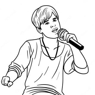 Justin Bieber Singing On Stage Coloring Page 83985 25180