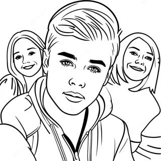 Justin Bieber With Fans Coloring Page 83986-25184