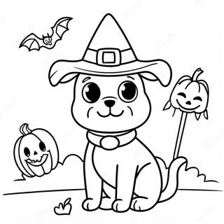 Spooky Halloween Dog In Costume Coloring Page 84009-25189