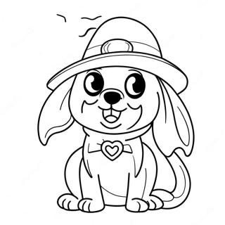 Spooky Halloween Dog In Costume Coloring Page 84009-25190