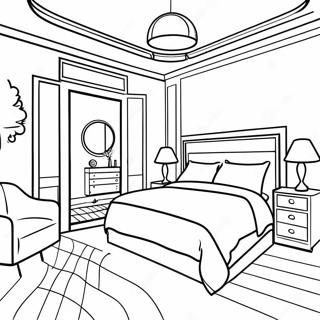 Spacious Bedroom Coloring Page 84037 25218