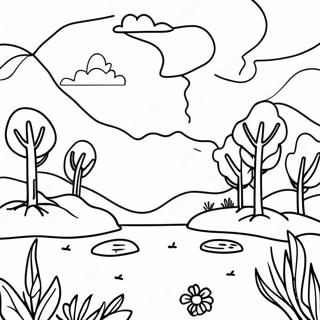 Minimalist Nature Scene Coloring Page 84161-25306