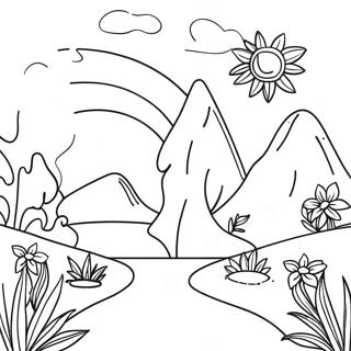 Minimalist Nature Scene Coloring Page 84161-25308